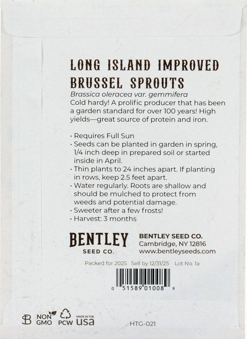 For the Garden | Seed Packets Brussel Sprouts-Long Island 1890's