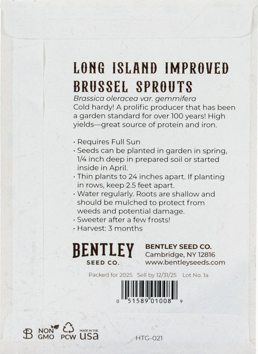 For the Garden | Seed Packets Brussel Sprouts-Long Island 1890's