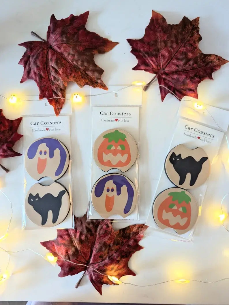 Car Coasters | Halloween Sugar Cookie Car Coasters