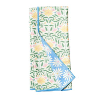 Anywhere Towel Reversible - Blue + Yellow Daisy Patern - RJW All a Buzz