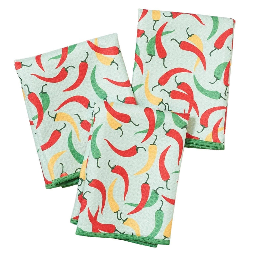 Mighty Mini Towel (Set of 3) Reversible -  Chili Peppers
