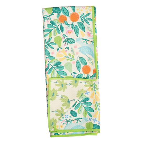 Anywhere Towel Reversible - Bright Spring Floral with Citrus - MT Partridge Family