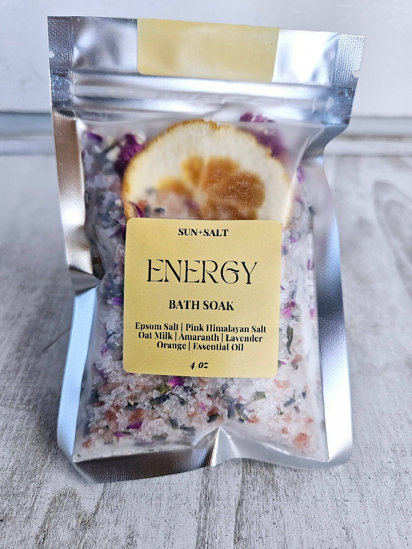 Energy Bath Soak - Bath Salt - Single Use - Gift Basket Item