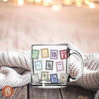 Eras as Stamps Glass Mug