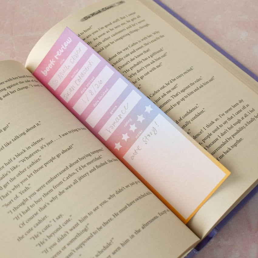 Pastel Book Review Notepad | Bookish Stationery