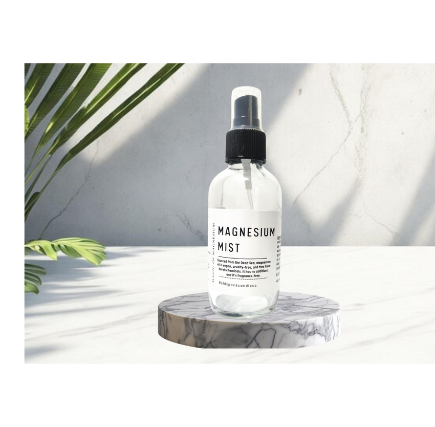 Magnesium Mist, Unscented, 4 oz. Glass Bottle, Wellness Gift