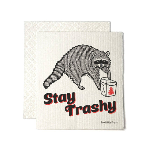 Stay Trashy | Funny Raccoon Swedish Dishcloth
