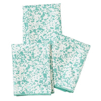 Mighty Mini Towel (Set of 3) Reversible - Teal + Blue Spring Floral Pattern