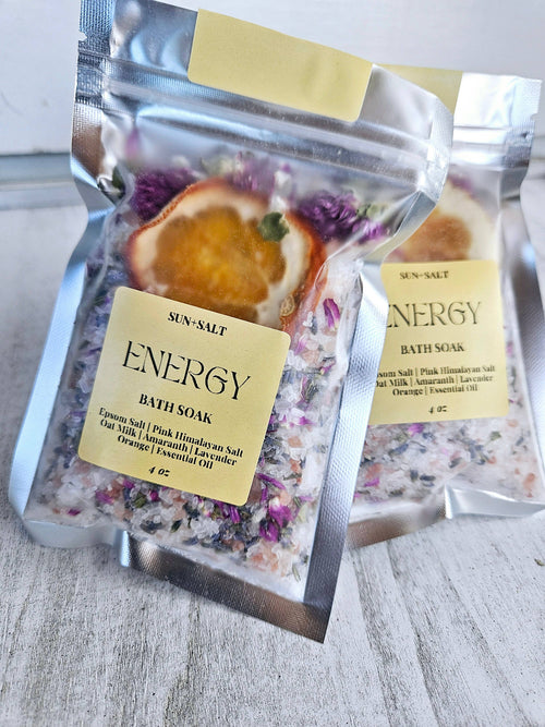 Energy Bath Soak - Bath Salt - Single Use - Gift Basket Item