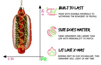 Party Rock | Hot Dog Glass Ornament