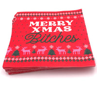 Merry Xmas Bitches - Funny Christmas Cocktail Napkins -  20ct