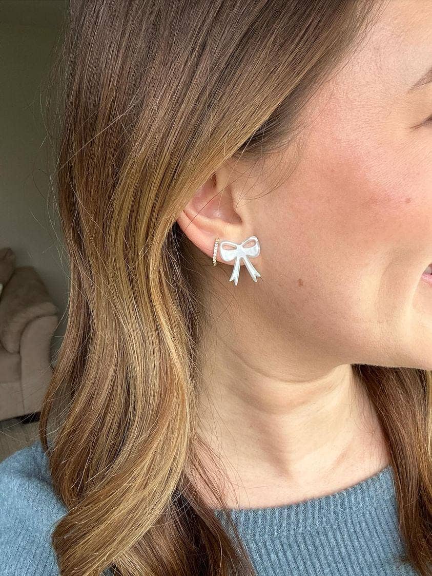 Bow Studs - Light Blue // Earrings, Gifts, Jewelry