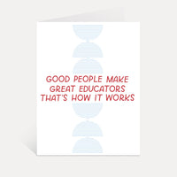 Great Educators Card | Teacher Appreciation, Teacher Gifts