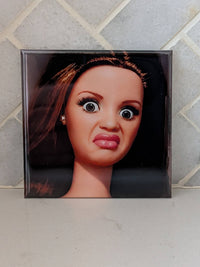 Funny Doll Face Fridge Locker Magnet