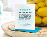 An Amazing Dad  Father's Day Greeting Card to Dad, Birthday, Father's Day, Review Card