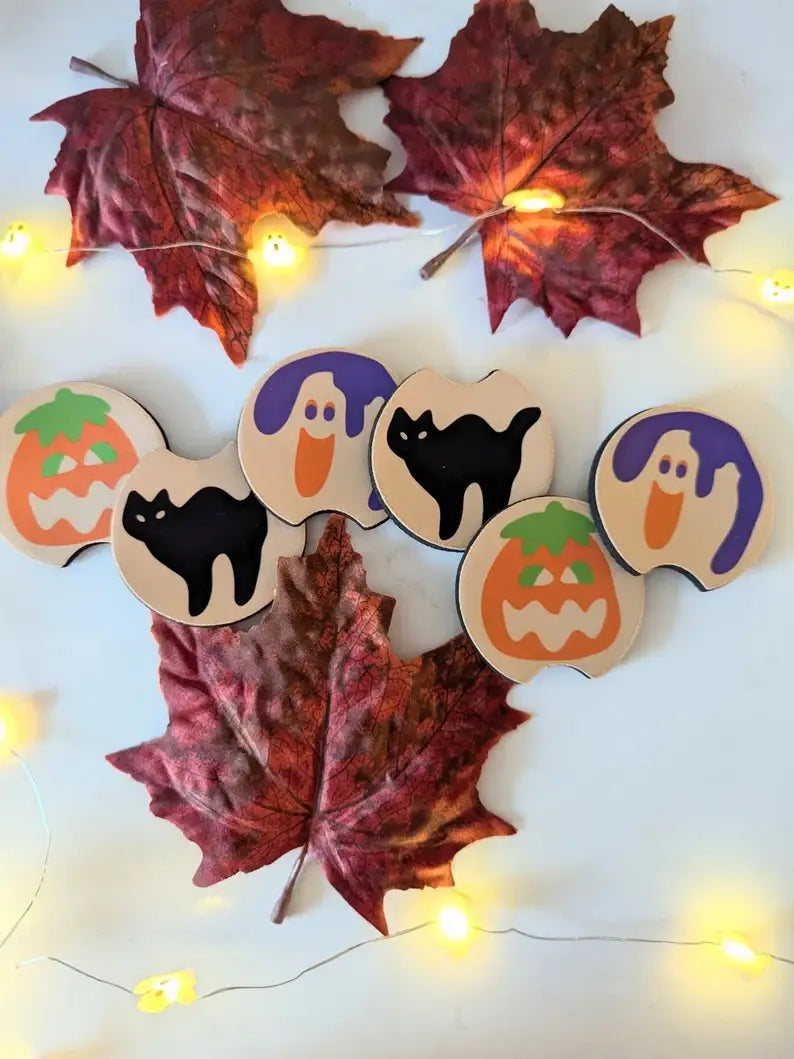 Car Coasters | Halloween Sugar Cookie Car Coasters