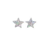 Star Studs - Silver Glitter // 4th of July Earrings