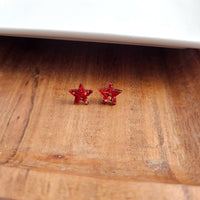 Star Studs - Red Glitter // Earrings