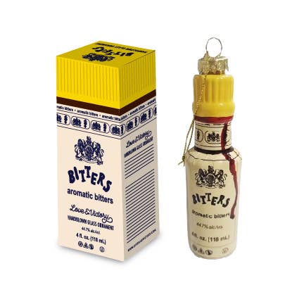 Bitters Bottle Cocktail Christmas Ornament - Fun Whiskey Lovers Gift