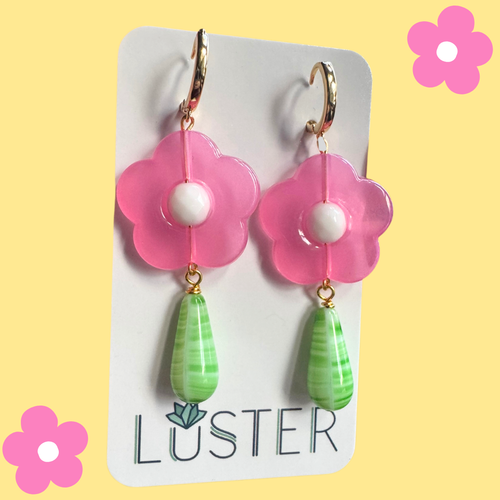 Happy Spring Flower Statement Earrings