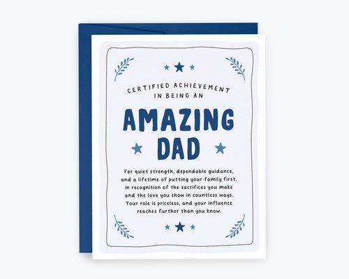 Amazing Dad Certificate Card - Father's Day Card, Amazing Dad, Award, Certificate Card