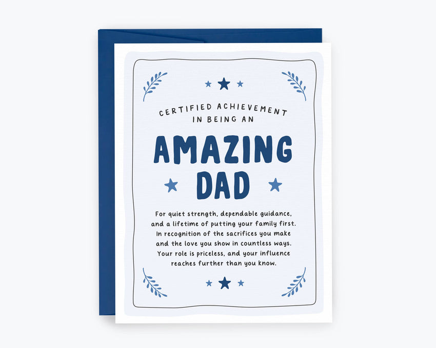 Amazing Dad Certificate Card - Father's Day Card, Amazing Dad, Award, Certificate Card