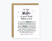 To My Wife - Mother's Day Greeting Cards, Card to Wife, First Mothers Day