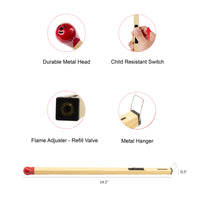 Match Shape Candle Lighter - Slim Butane - Gas Refillable