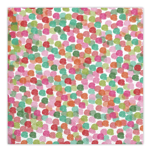 Fun Dot Holiday Cocktail Napkin - Pink, Green, Red Festive Dot Napkin