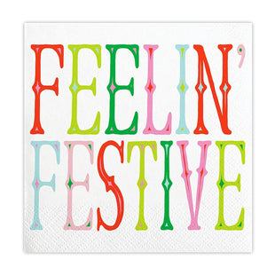 Feelin' Festive Fun Holiday Cocktail Napkin