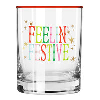 Holiday Rocks Glass - Feelin Festive - 12 oz