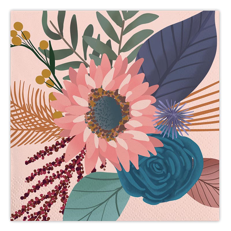 Fall Floral Cocktail Napkins