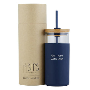 Glass Tumbler - Do More With Less - Iced Coffee Tumbler