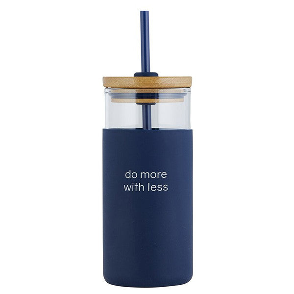 Glass Tumbler - Do More With Less - Iced Coffee Tumbler