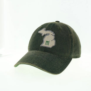 Green Patched Michigan Trucker Style Hat - MSU Hat