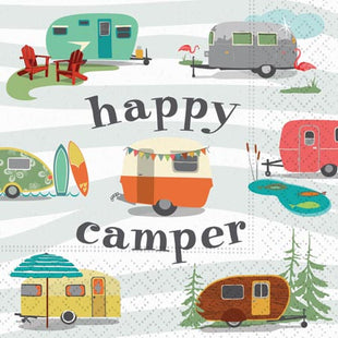 Happy Camper Cocktail or Beverage Napkin - 20 count