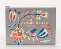 SALE! I'm Complicated Blue Q Zipper Tote