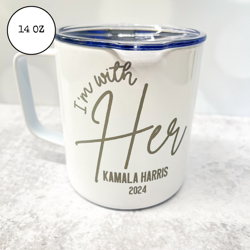 Kamala Harris 2024 election support stainless steel cup. Dishwasher safe and durable. Kamala 2024 stainless cup. 