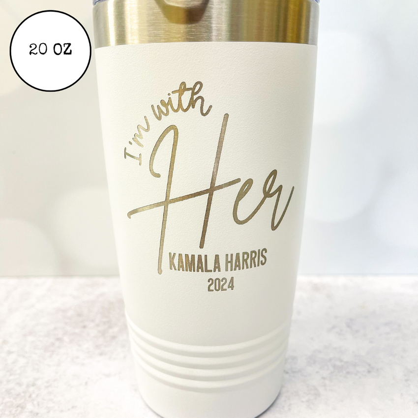 Kamala Harris 2024 election support stainless steel cup. Dishwasher safe and durable. Kamala 2024 stainless cup. 