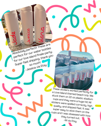 Love Island Custom Vinyl Name for Cups, Water Bottles or Wine Glasses!