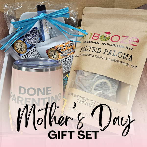 Mother's Day Spa + Cocktail Gift Set - Great, unique gift for mom, grandma, aunts or sisters!