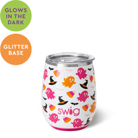 Hey Boo 👻 Stainless Wine Chiller - Cute glow in the dark Halloween ghost, witch cup