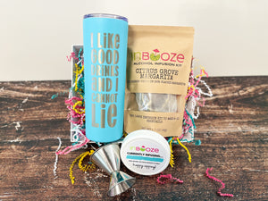 InBoozy Gift Baskets // Small Gift Basket w/ Stainless Cup & Infusion Kit