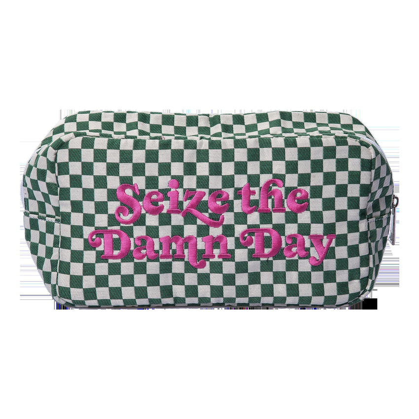 Fun, Checkered Zippered Toiletry Bag - Great gift for her!