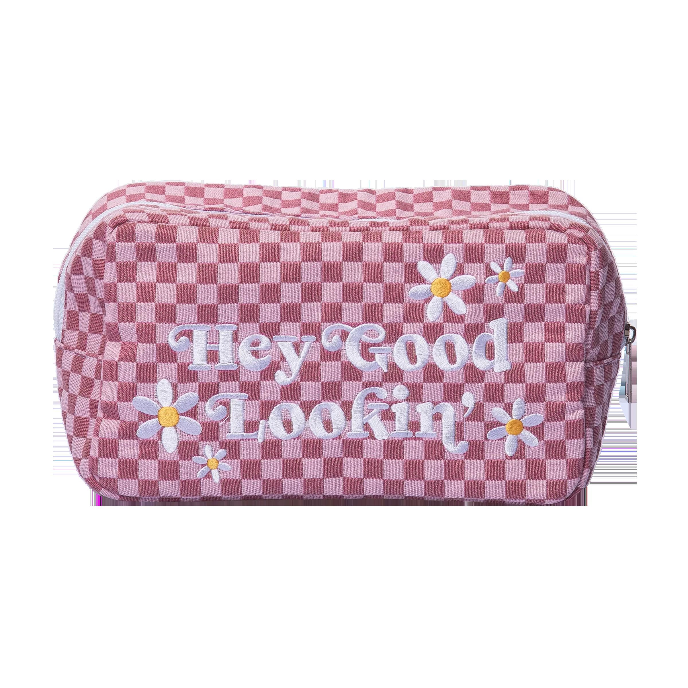 Checkered Zippered Toiletry Bag