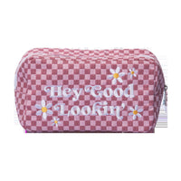 Fun, Checkered Zippered Toiletry Bag - Great gift for her!