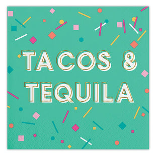 Tacos & Tequila - Fun Cocktail Napkin