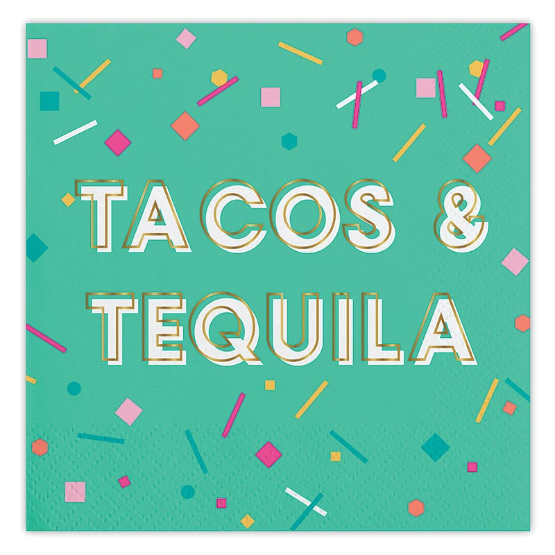 Tacos & Tequila - Fun Cocktail Napkin