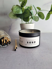 XOXO- Black Santal + Musk + Strawberries- 6 oz. Soy Candle