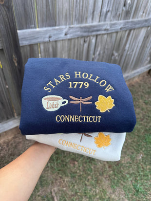 Embroidered Stars Hollow Sweatshirt